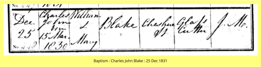 Baptism : Charles John Blake : 25 Dec 1831
