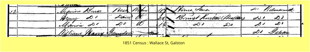 1851 Census : Wallace St, Galston