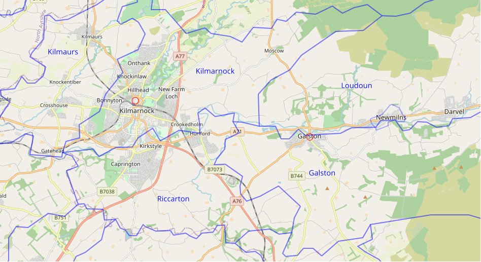 Riccarton Riccarton Loudoun Loudoun Kilmarnock Kilmarnock Galston Galston Kilmaurs Kilmaurs