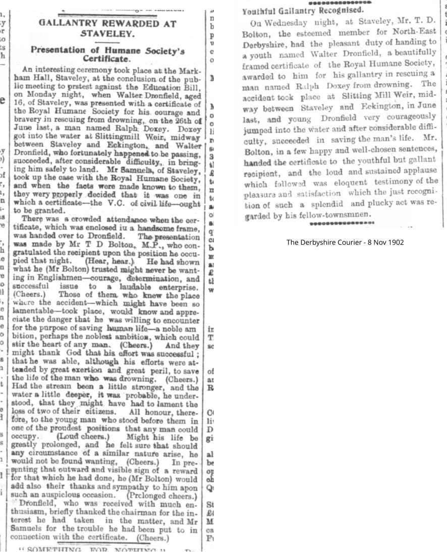 The Derbyshire Courier - 8 Nov 1902