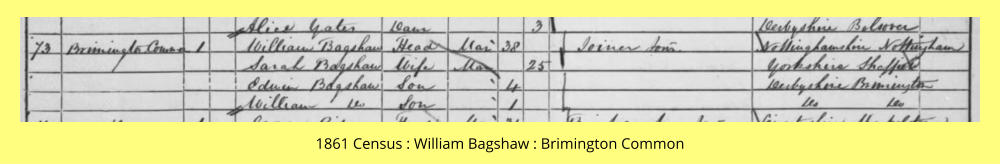 1861 Census : William Bagshaw : Brimington Common