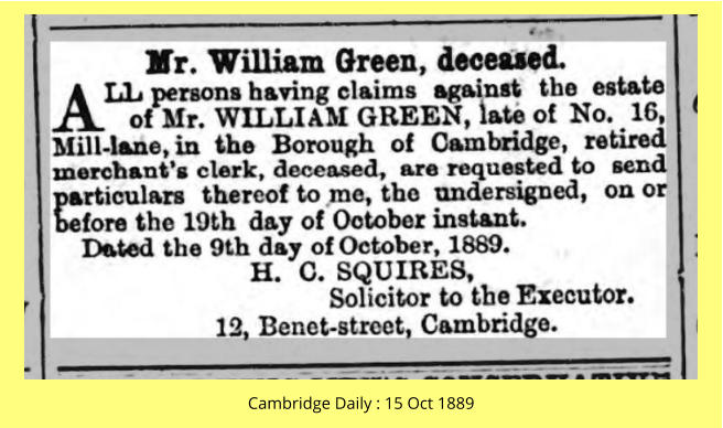 Cambridge Daily : 15 Oct 1889