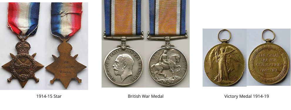 British War Medal 1914-15 Star Victory Medal 1914-19