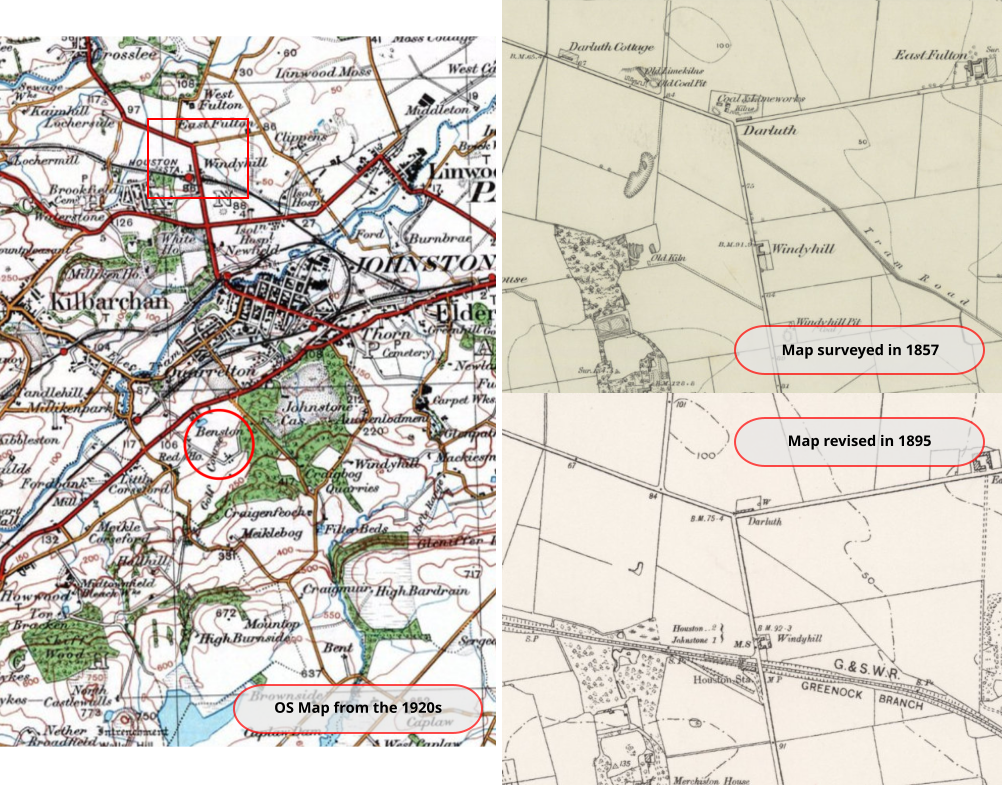 Map surveyed in 1857 Map revised in 1895 OS Map from the 1920s
