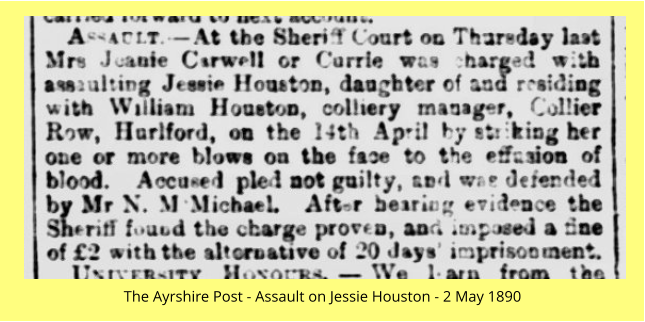 The Ayrshire Post - Assault on Jessie Houston - 2 May 1890