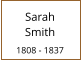 Sarah        Smith  1808 - 1837