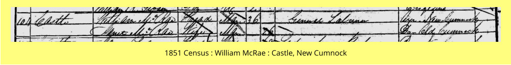 1851 Census : William McRae : Castle, New Cumnock