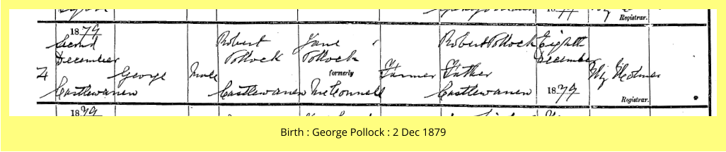 Birth : George Pollock : 2 Dec 1879