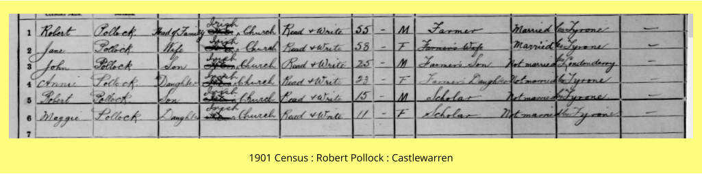 1901 Census : Robert Pollock : Castlewarren