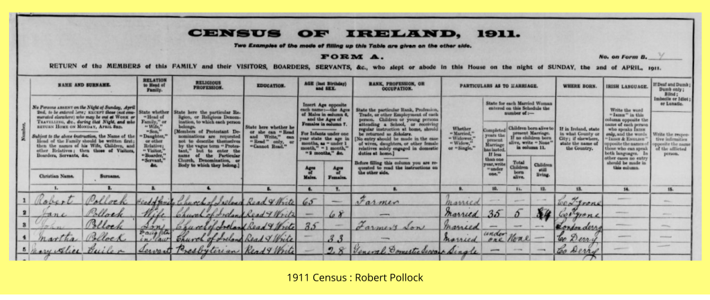 1911 Census : Robert Pollock