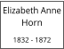 Elizabeth Anne Horn  1832 - 1872