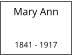 Mary Ann               1841 - 1917