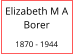 Elizabeth M A Borer  1870 - 1944