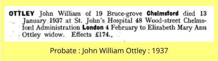 Probate : John William Ottley : 1937