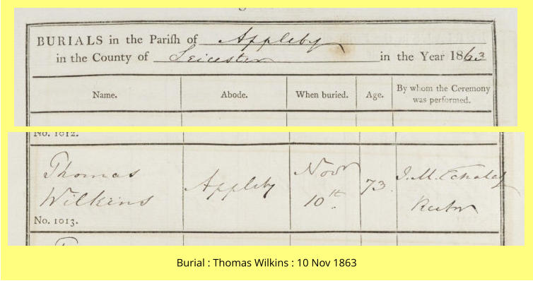Burial : Thomas Wilkins : 10 Nov 1863