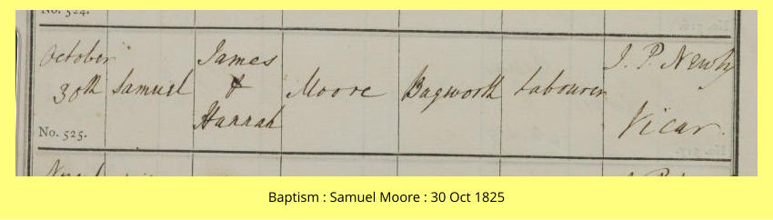 Baptism : Samuel Moore : 30 Oct 1825