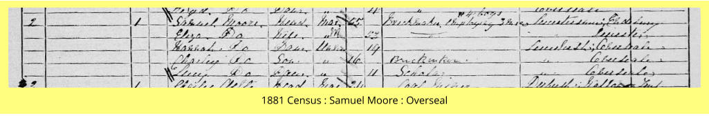 1881 Census : Samuel Moore : Overseal