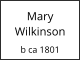Mary Wilkinson  b ca 1801