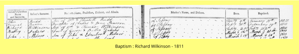 Baptism : Richard Wilkinson - 1811