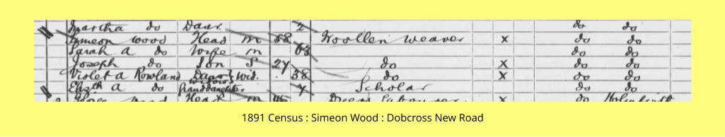 1891 Census : Simeon Wood : Dobcross New Road