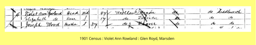1901 Census : Violet Ann Rowland : Glen Royd, Marsden