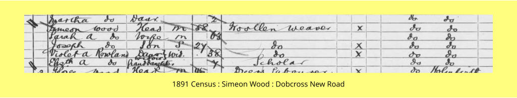 1891 Census : Simeon Wood : Dobcross New Road